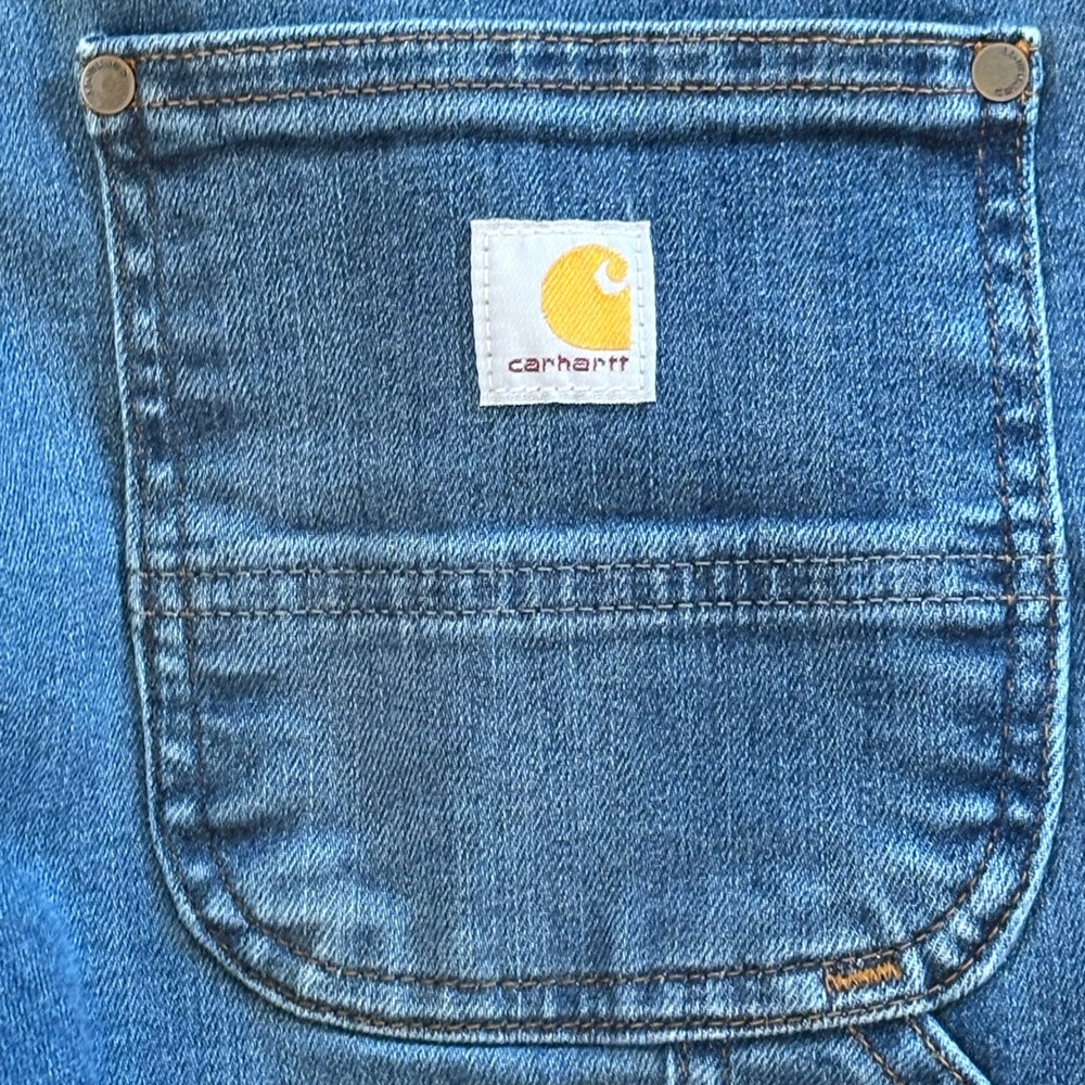 Carhartt Relaxed Fit Double Front Utility Jeans Denim 105110-H97 Womens 8 Short - Picture 10 of 10